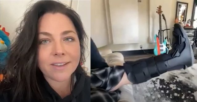 Amy Lee de Evanescence se tuerce el tobillo al caminar