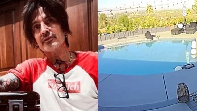 Tommy Lee de Mötley Crüe evita por poco lesiones graves por resbalones y caídas en la piscina (video)